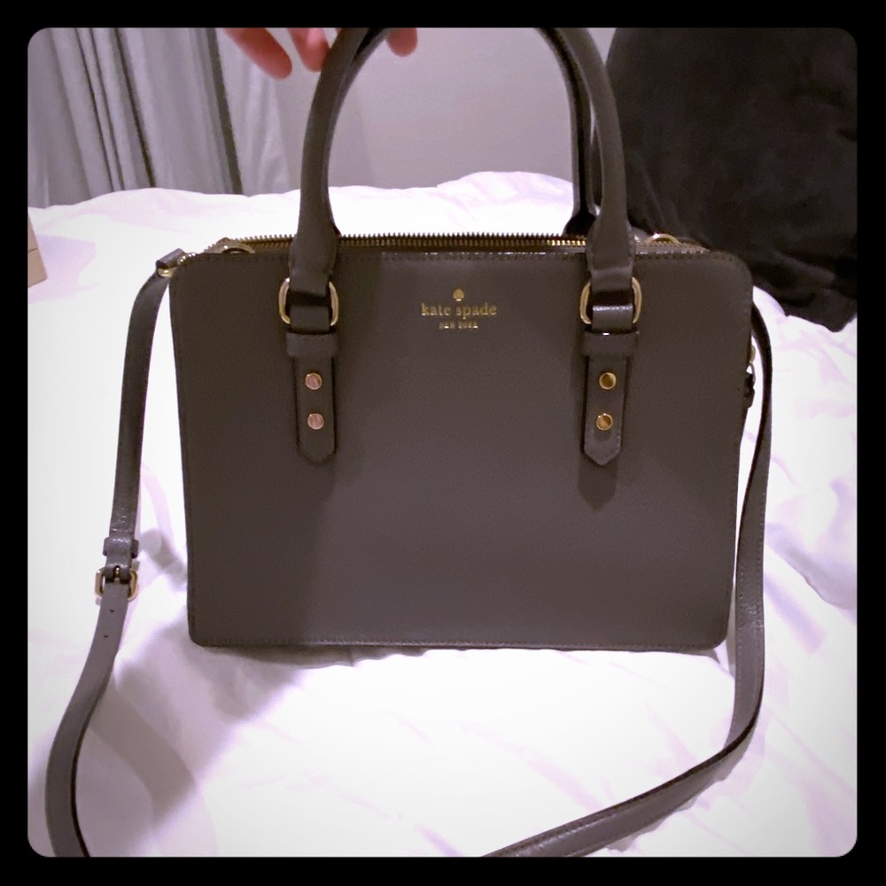 Kate Spade Gray Leather Crossbody Purse
